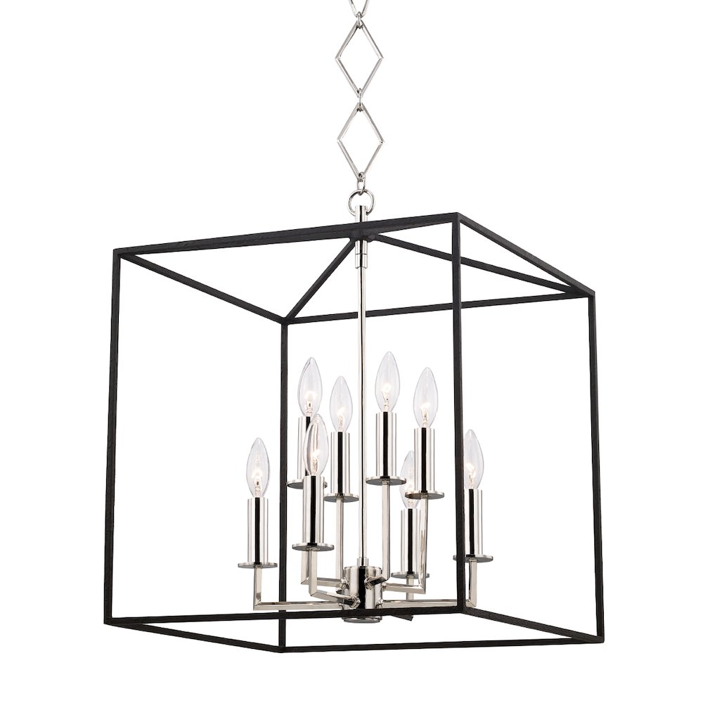 Richie Lantern In Polished Nickel/Black Color. Picture 1