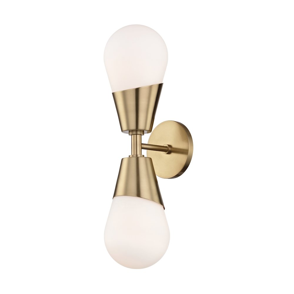 Cora Wall Sconce In Aged Brass Color. Picture 1