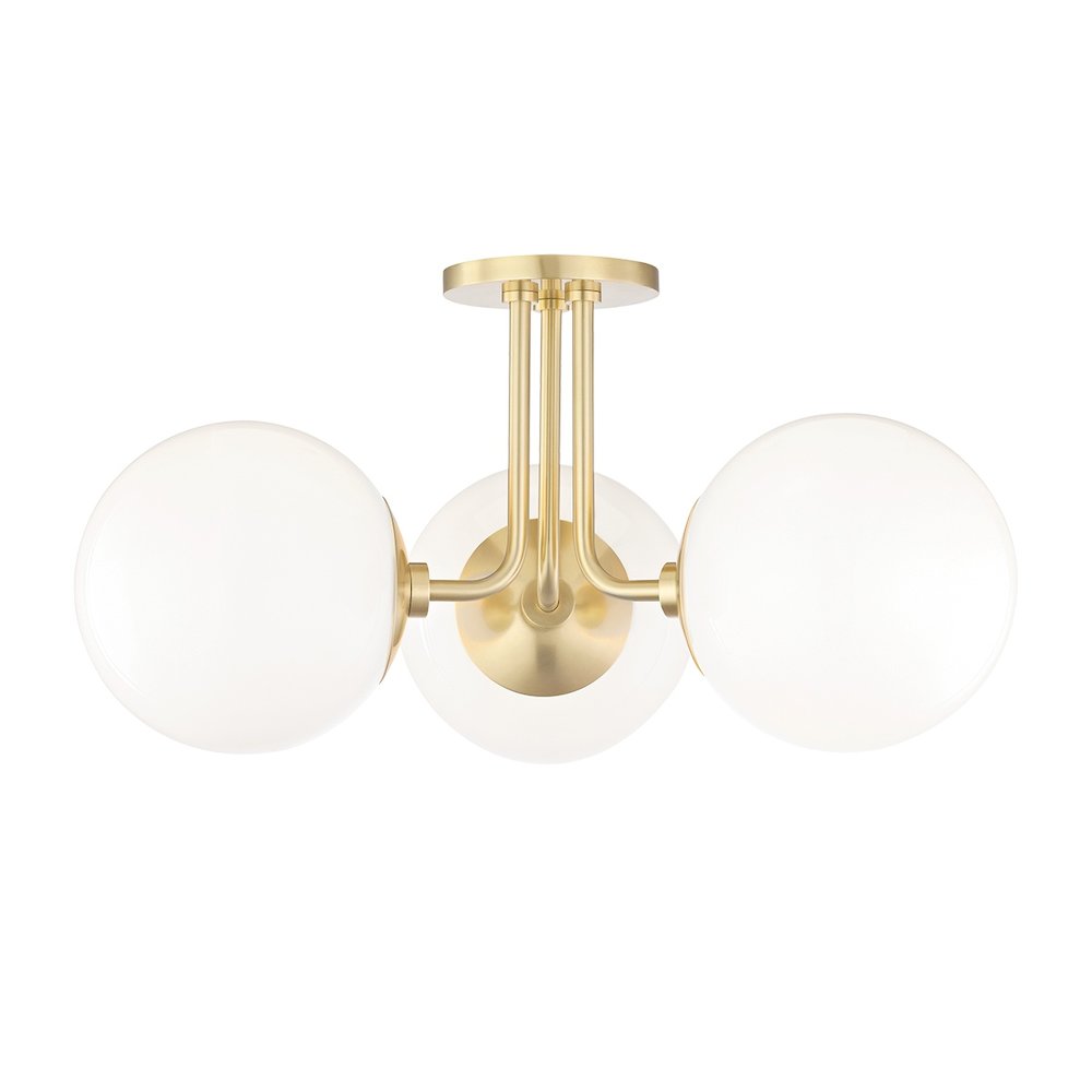 Stella Semi Flush In Aged Brass Color. Picture 1