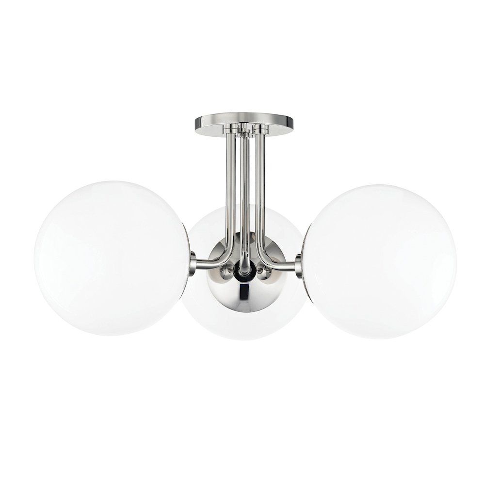 Stella Semi Flush In Polished Nickel Color. Picture 1