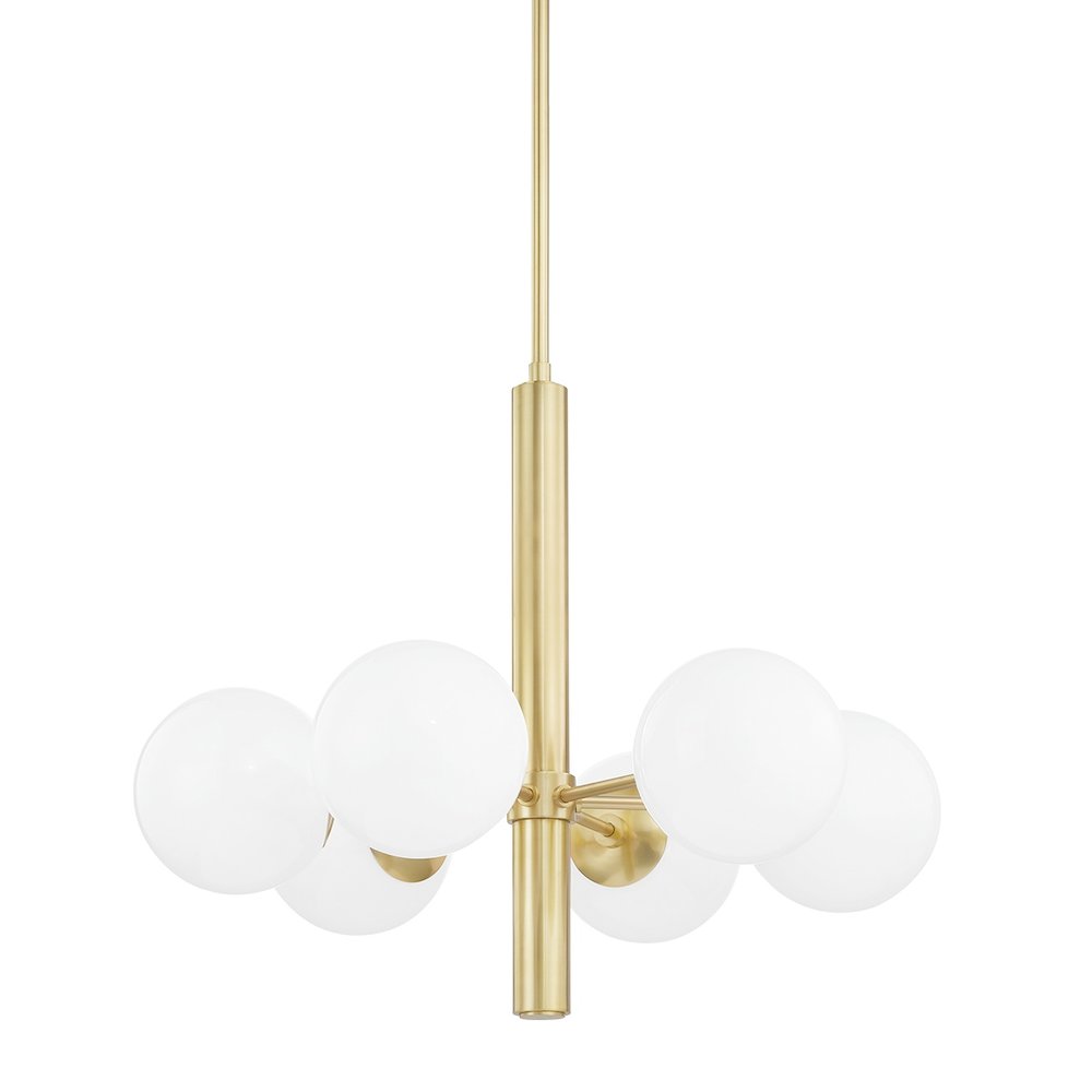Stella Chandelier In Aged Brass Color. Picture 1