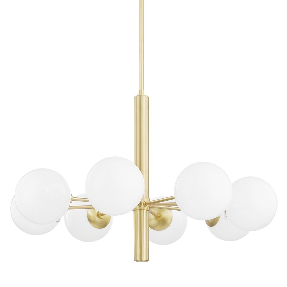 Stella Chandelier In Aged Brass Color. Picture 1