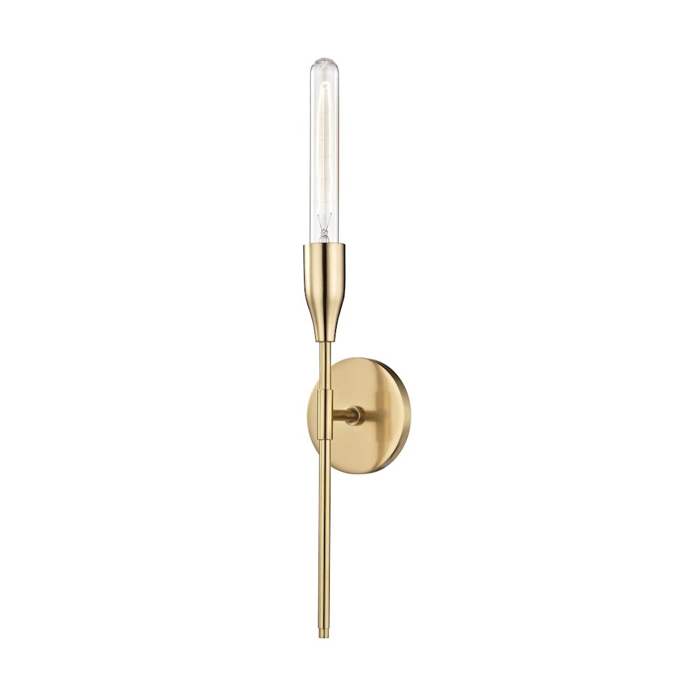 Tara Wall Sconce In Aged Brass Color. Picture 1