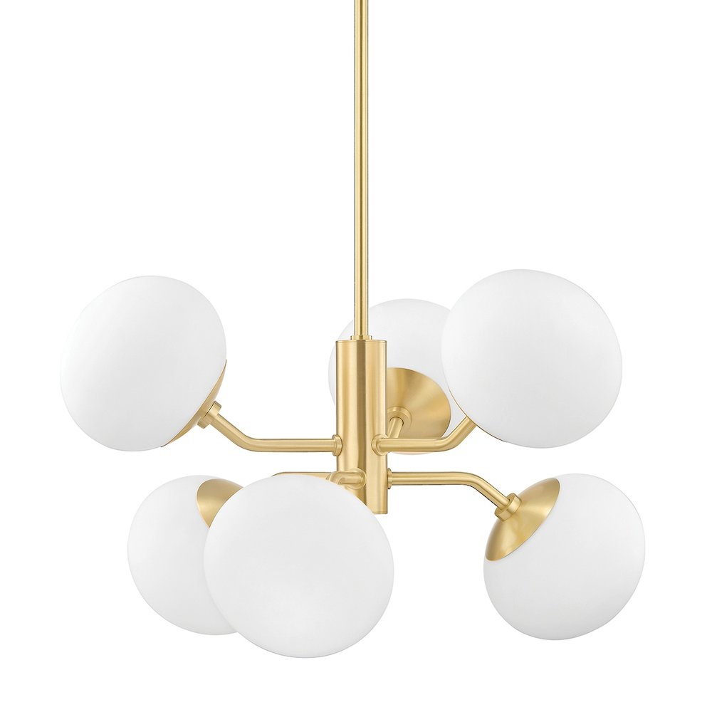 Estee Chandelier H 15" In Aged Brass Color. Picture 1
