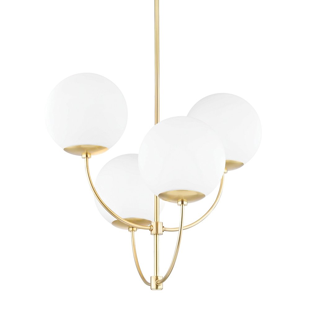 Carrie Chandelier In Aged Brass Color. Picture 1