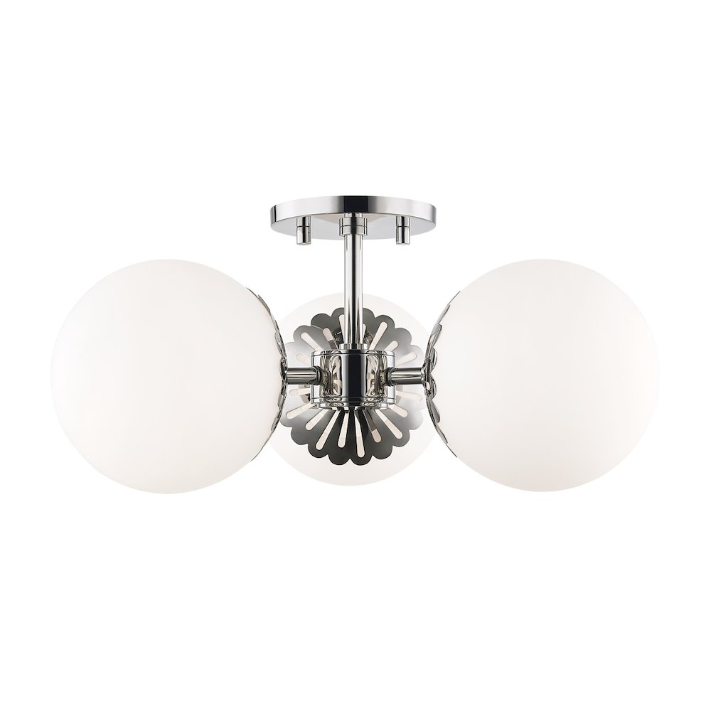 Paige Semi Flush In Polished Nickel Color. Picture 1