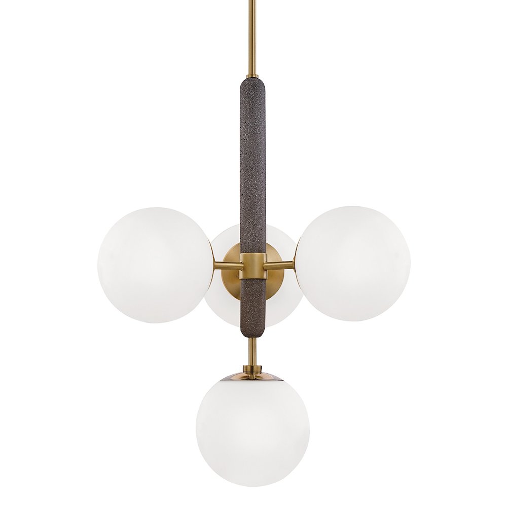 Brielle Chandelier In Aged Brass Color. Picture 1