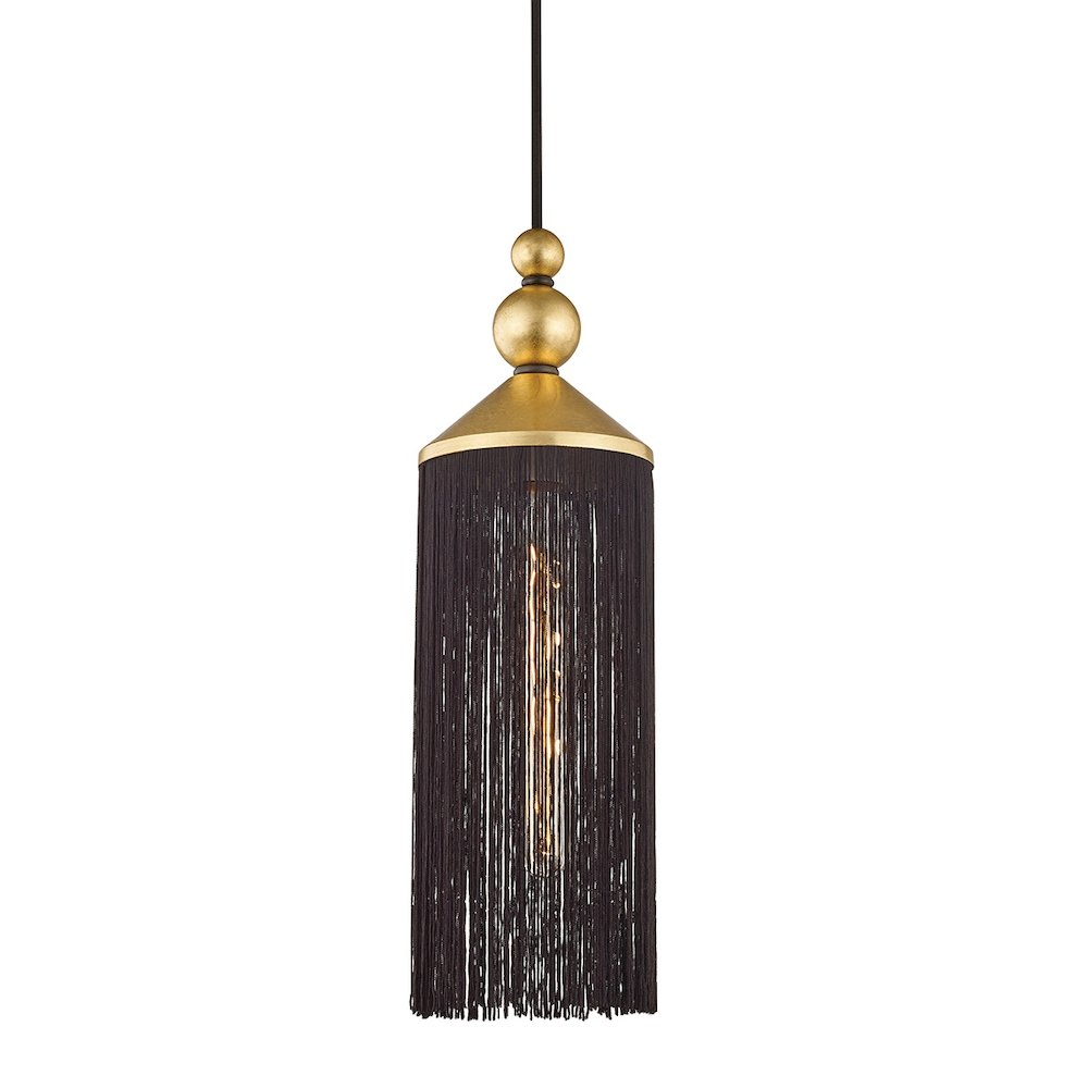 Scarlett Pendant In Gold Leaf/Black Color. Picture 1