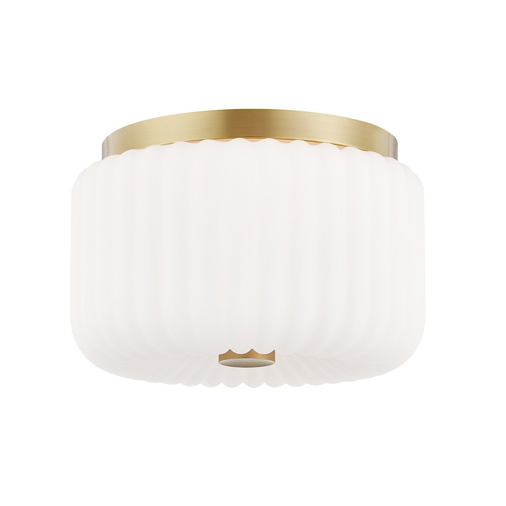 Lydia Flush Mount In Aged Brass Color. Picture 1