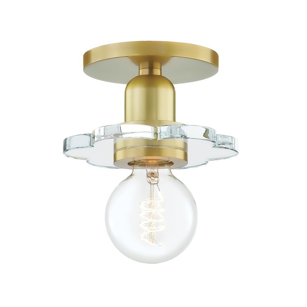Alexa Wall Sconce In Aged Brass Color. Picture 1
