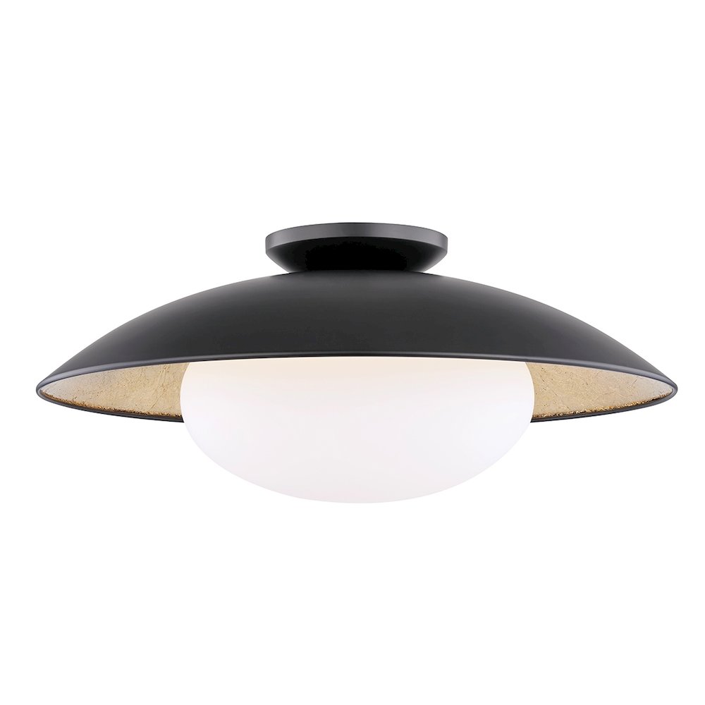 Cadence Semi Flush In Black Lustro/Gold Leaf Combo Color. Picture 1