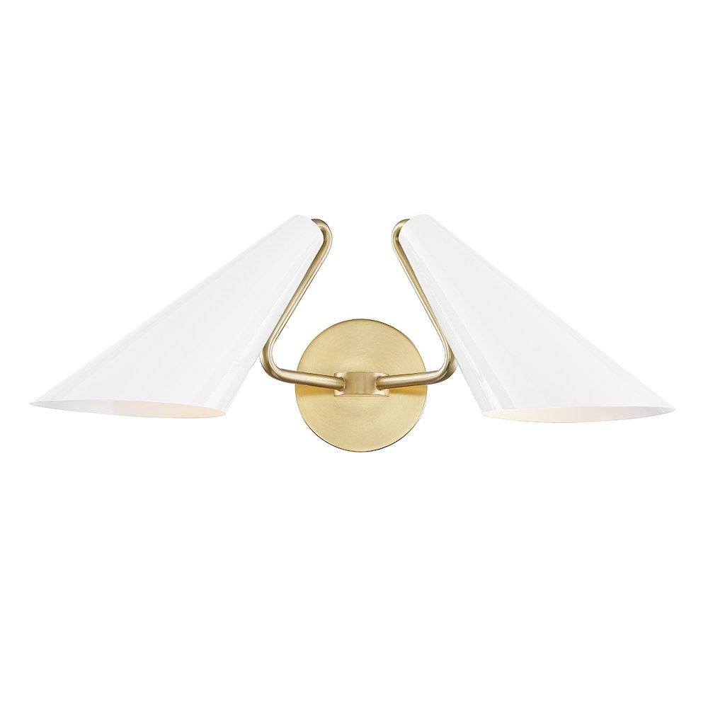 Talia Wall Sconce In Aged Brass/Dove Gray Combo Color. Picture 1
