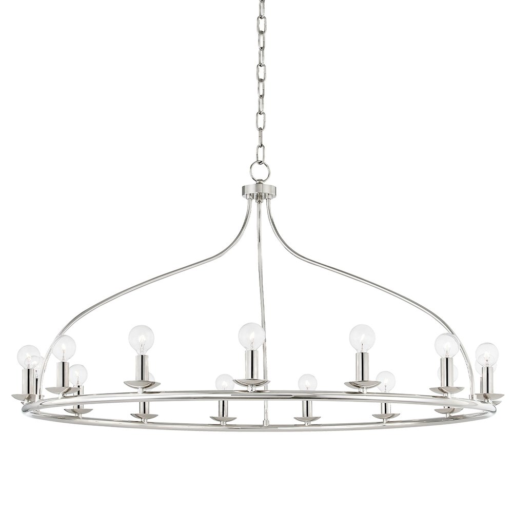 Kendra Chandelier In Polished Nickel Color. Picture 1