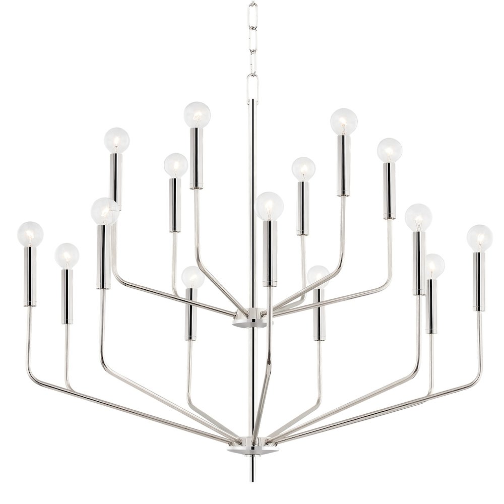 Bailey Chandelier In Polished Nickel Color. Picture 1