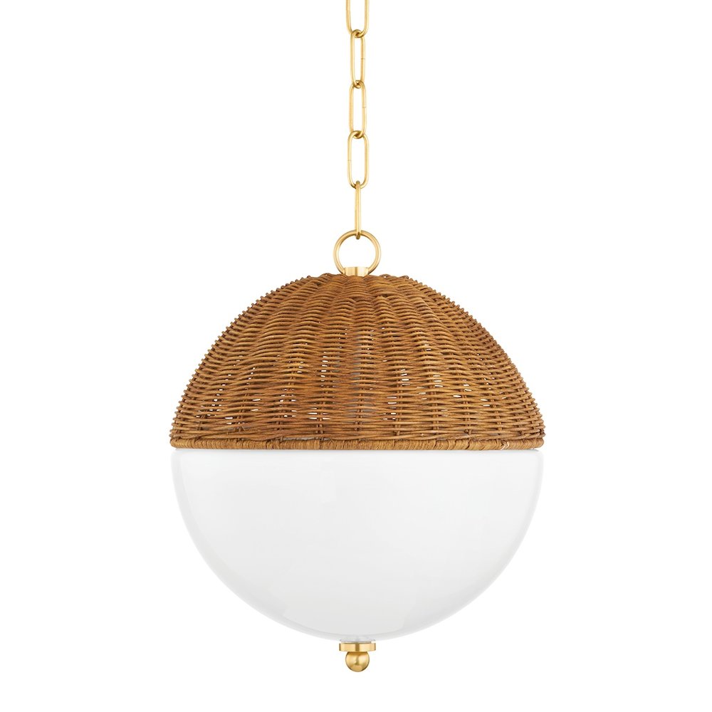 Summer Pendant In Aged Brass Color. Picture 1