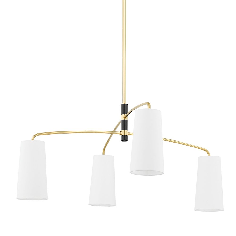 Evelyn Chandelier In Aged Brass/Soft Black Color. Picture 1