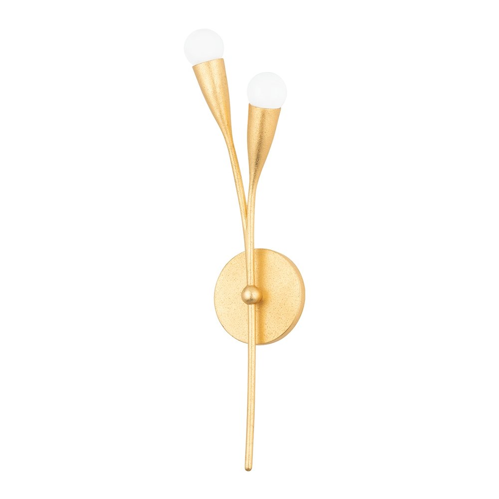 Elsa Wall Sconce In Gold Leaf Color. Picture 1