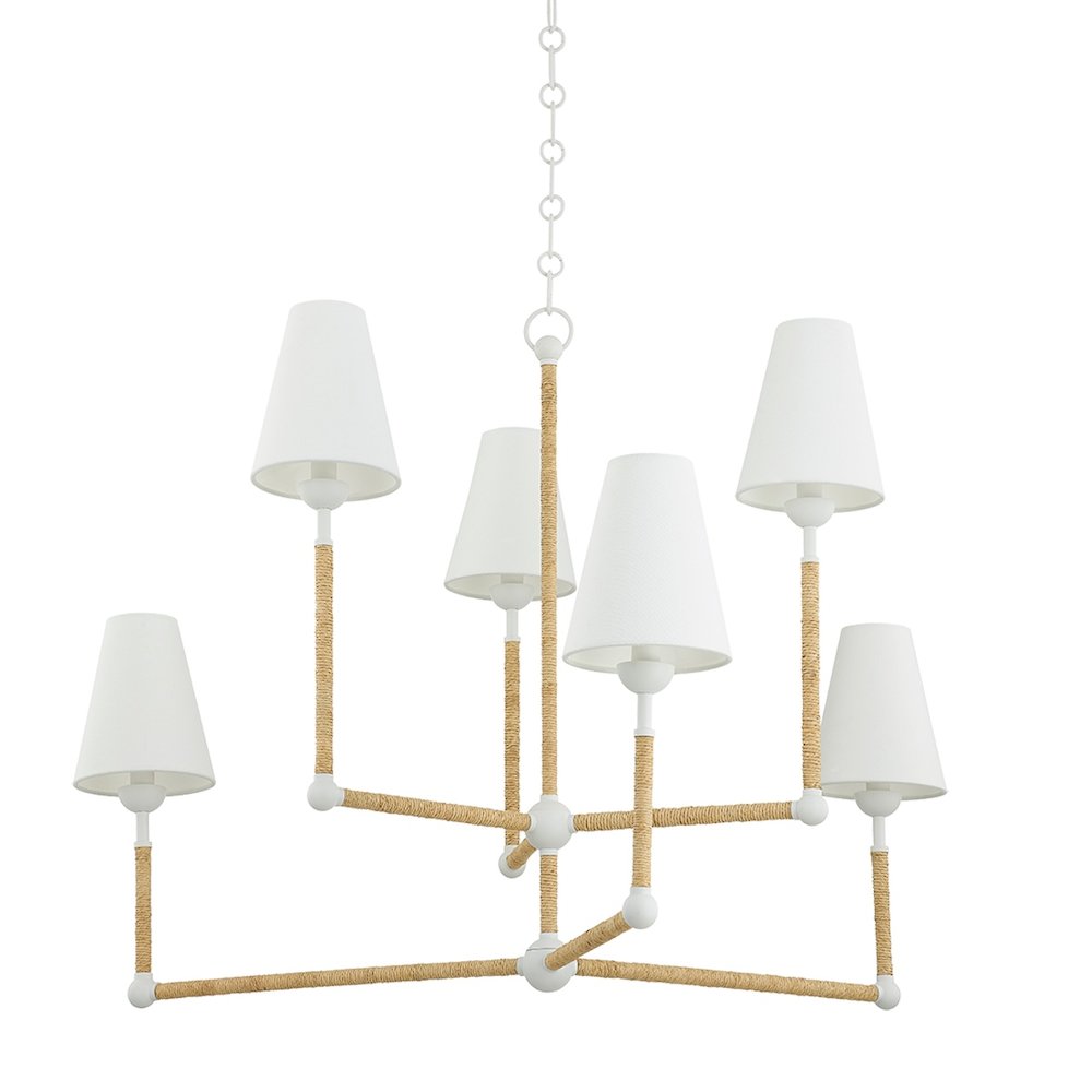 Mariana Chandelier In Textured White Color. Picture 1