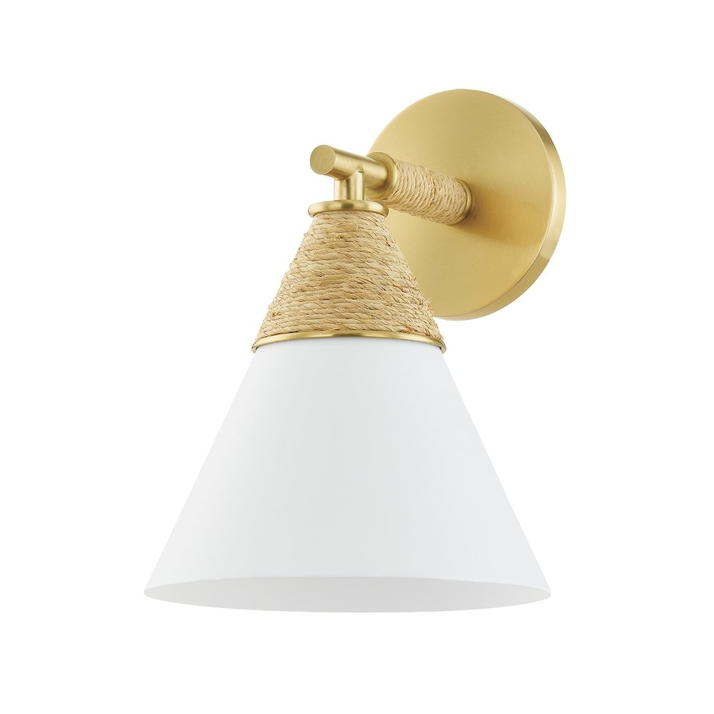 Mica Wall Sconce In Aged Brass Color. Picture 1