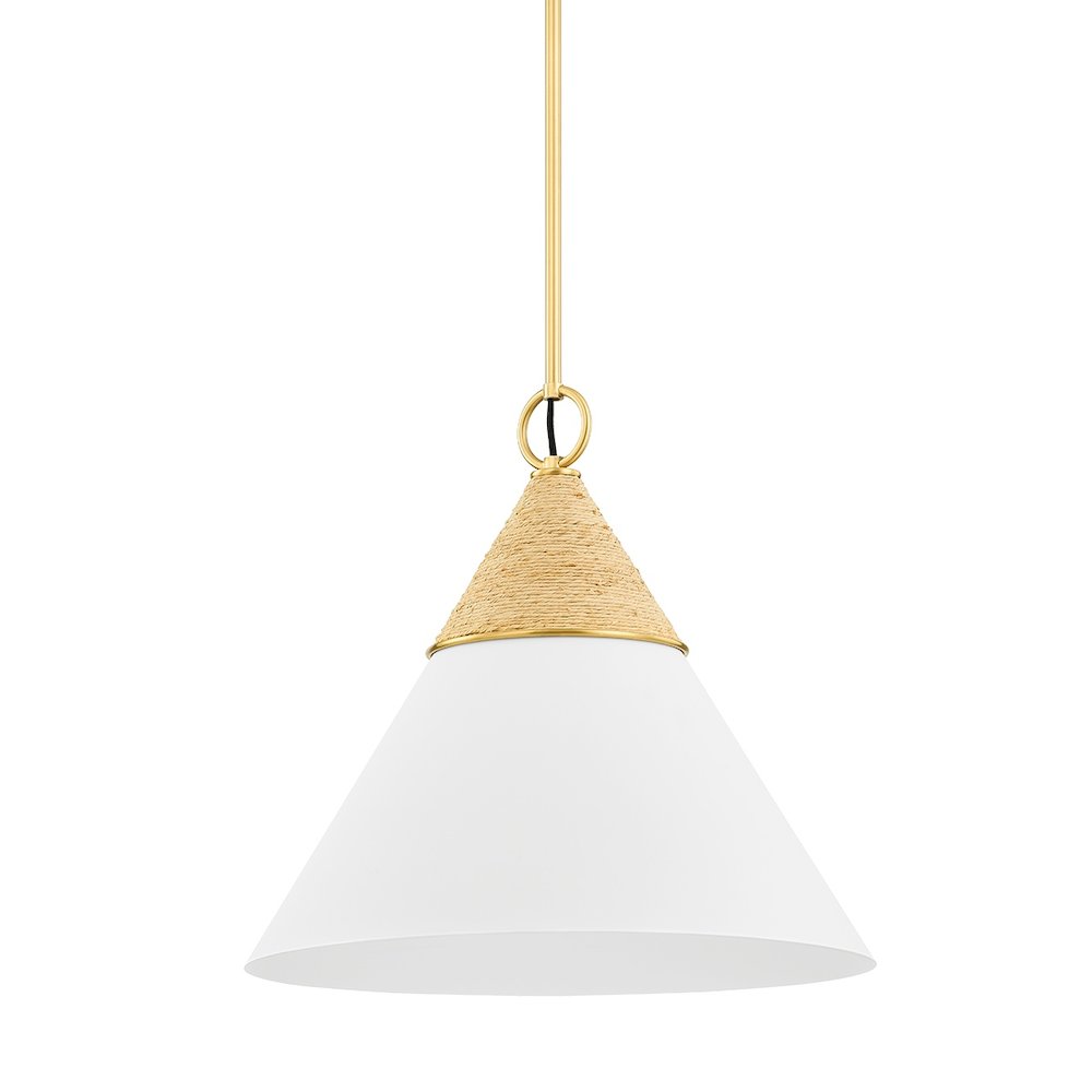 Mica Pendant In Aged Brass Color. Picture 1