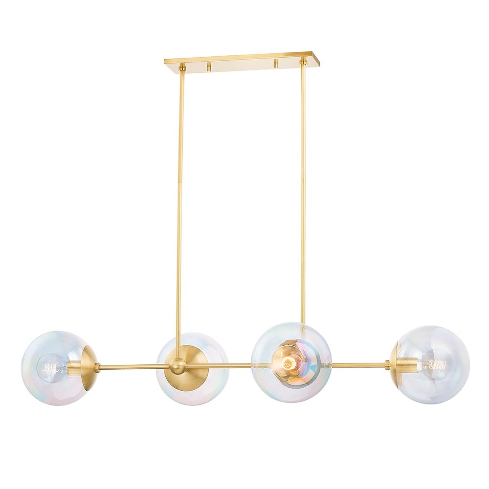 Ophelia Island Light In Aged Brass Color. Picture 1
