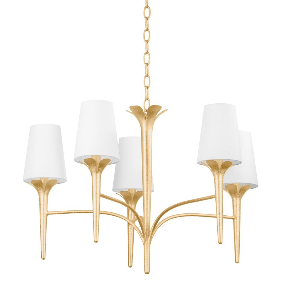 Emily Chandelier In Gold Leaf Color. Picture 1