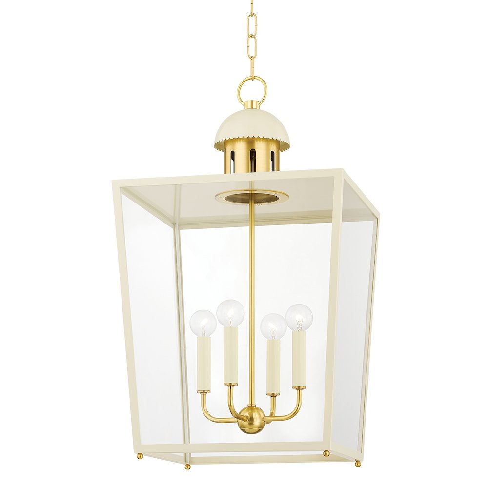 June Lantern In Aged Brass Color. Picture 1