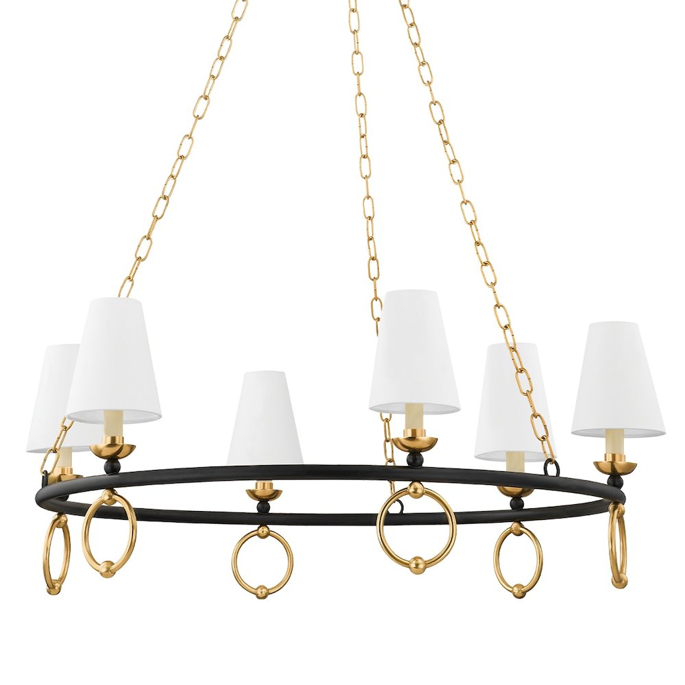 Haverford Chandelier In Aged Brass Color. Picture 1