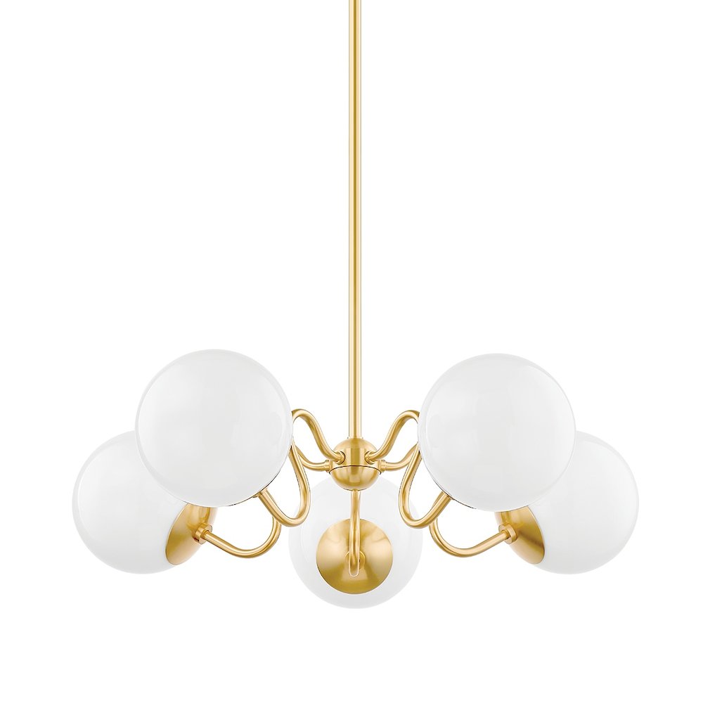 Havana Chandelier In Aged Brass Color. Picture 1