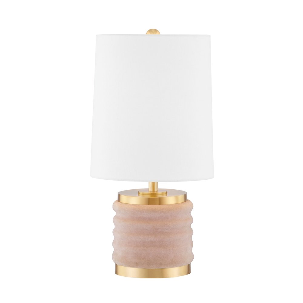 Bethany Table Lamp In Aged Brass/Blush Combo Color. Picture 1