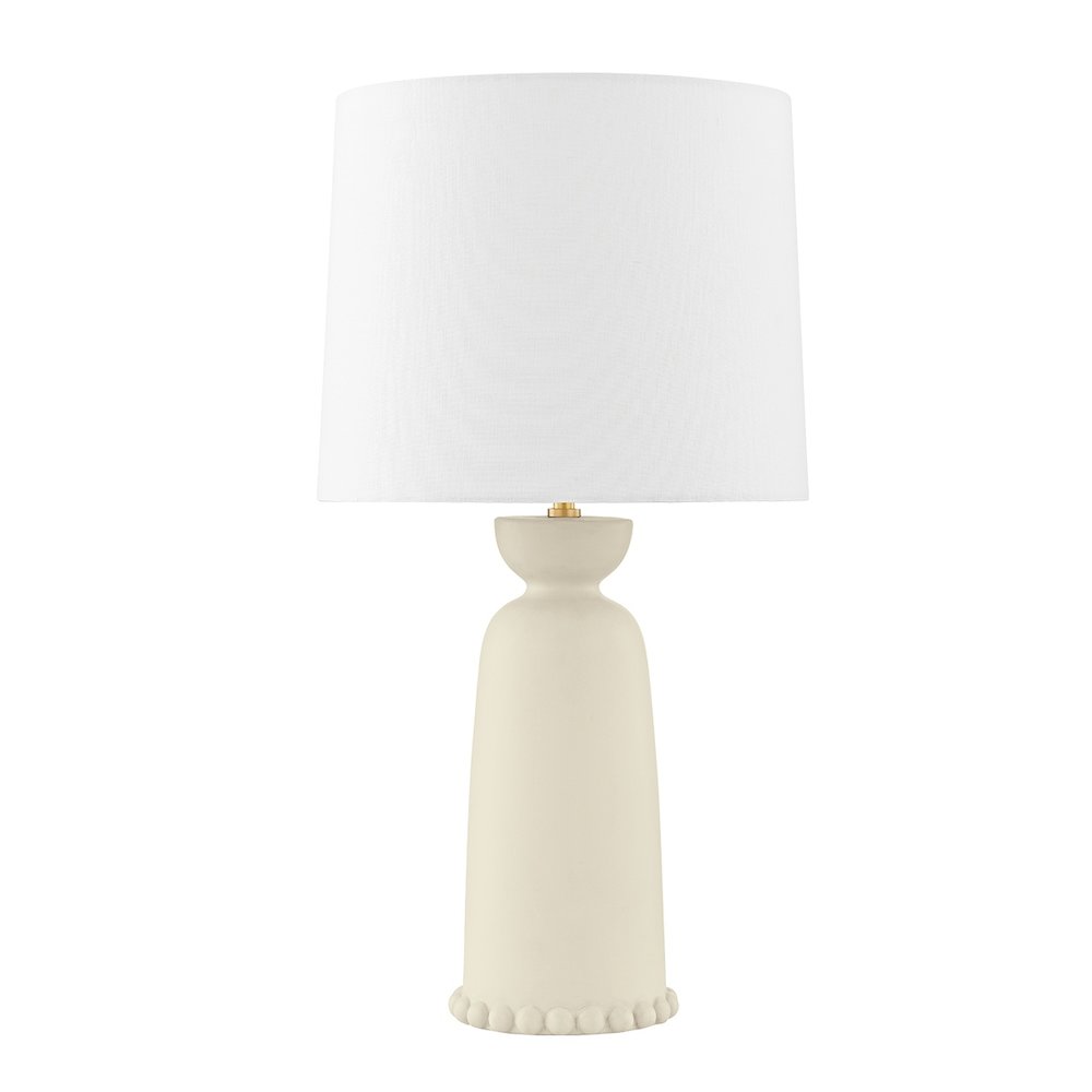 Rhea Table Lamp In Aged Brass/Ceramic Antique Ivory Color. Picture 1
