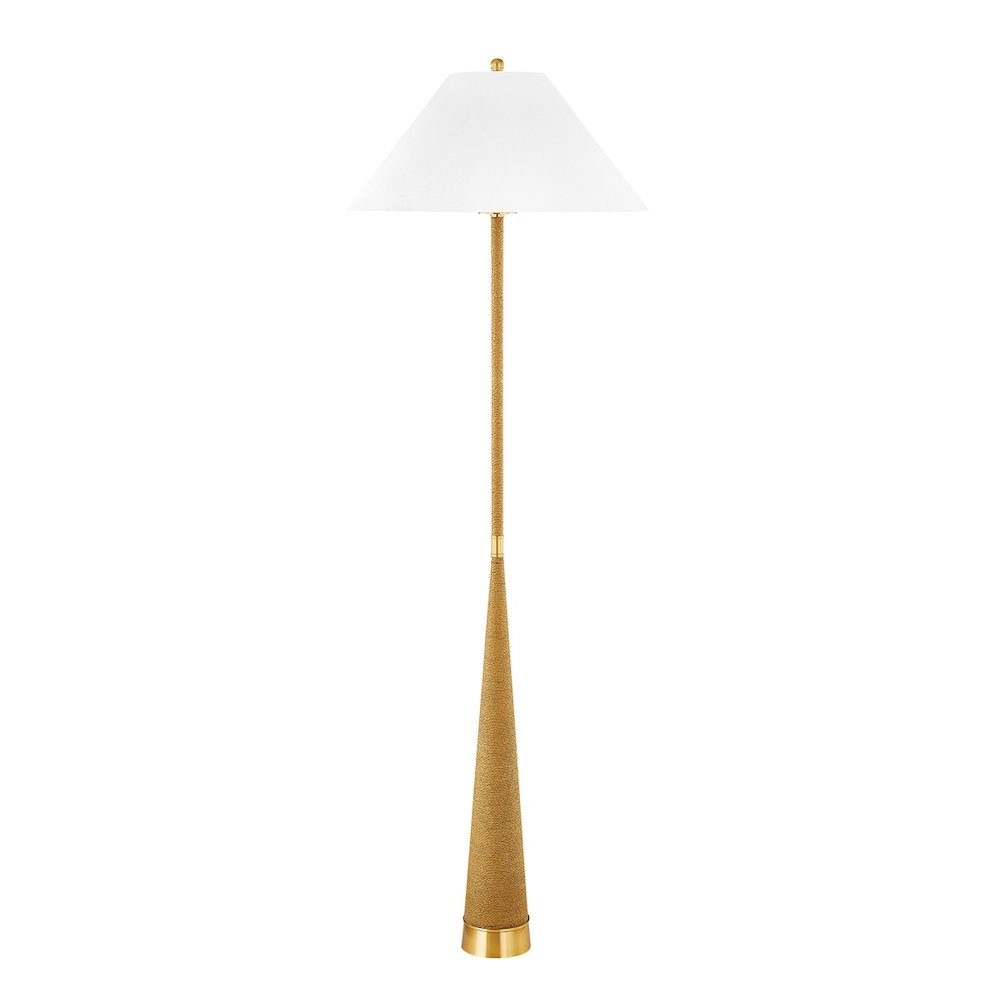 Indie Floor Lamp In Aged Brass Color. Picture 1
