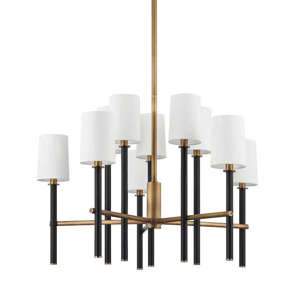 Belvedere Chandelier In Patina Brass Color. Picture 1