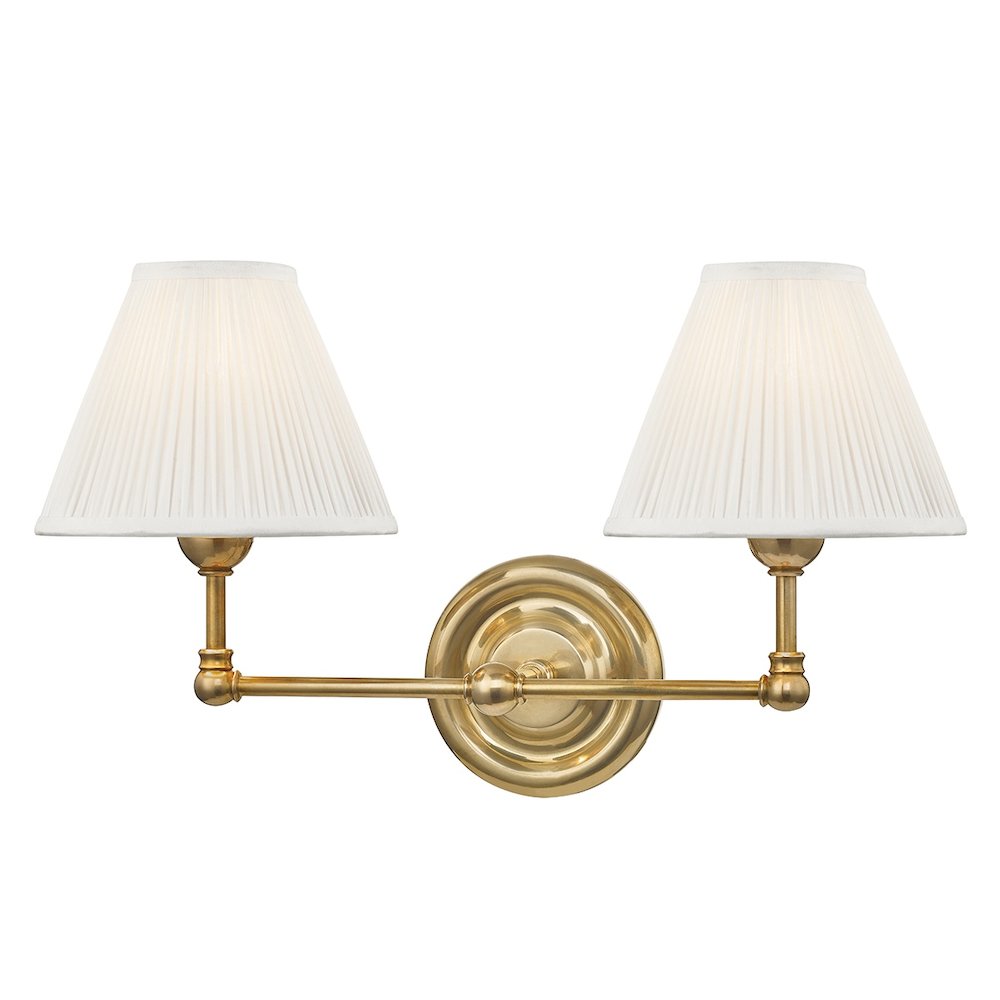 Classic No.1 Wall Sconce In Aged Brass Color. Picture 1