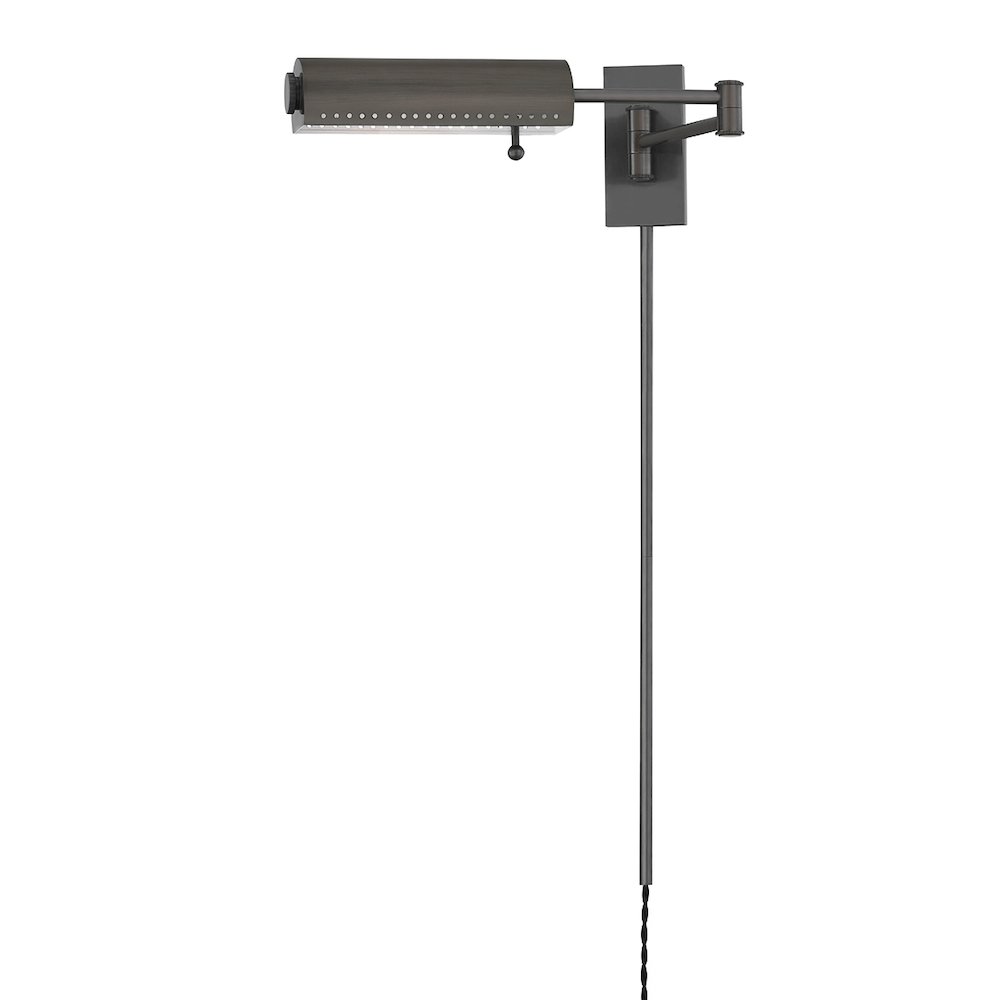 Hampshire Plug-In Sconce In Distressed Bronze Color. Picture 1
