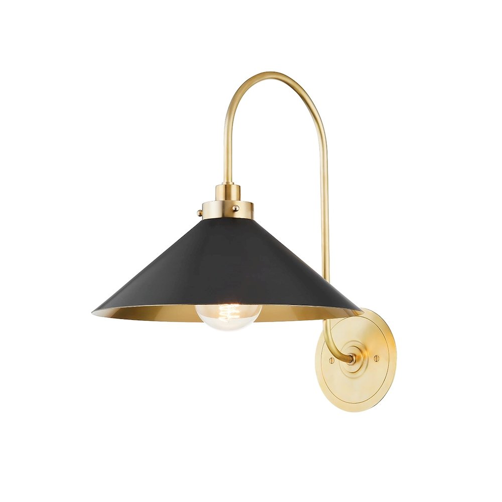Alva Wall Sconce In Aged Brass Color. Picture 2