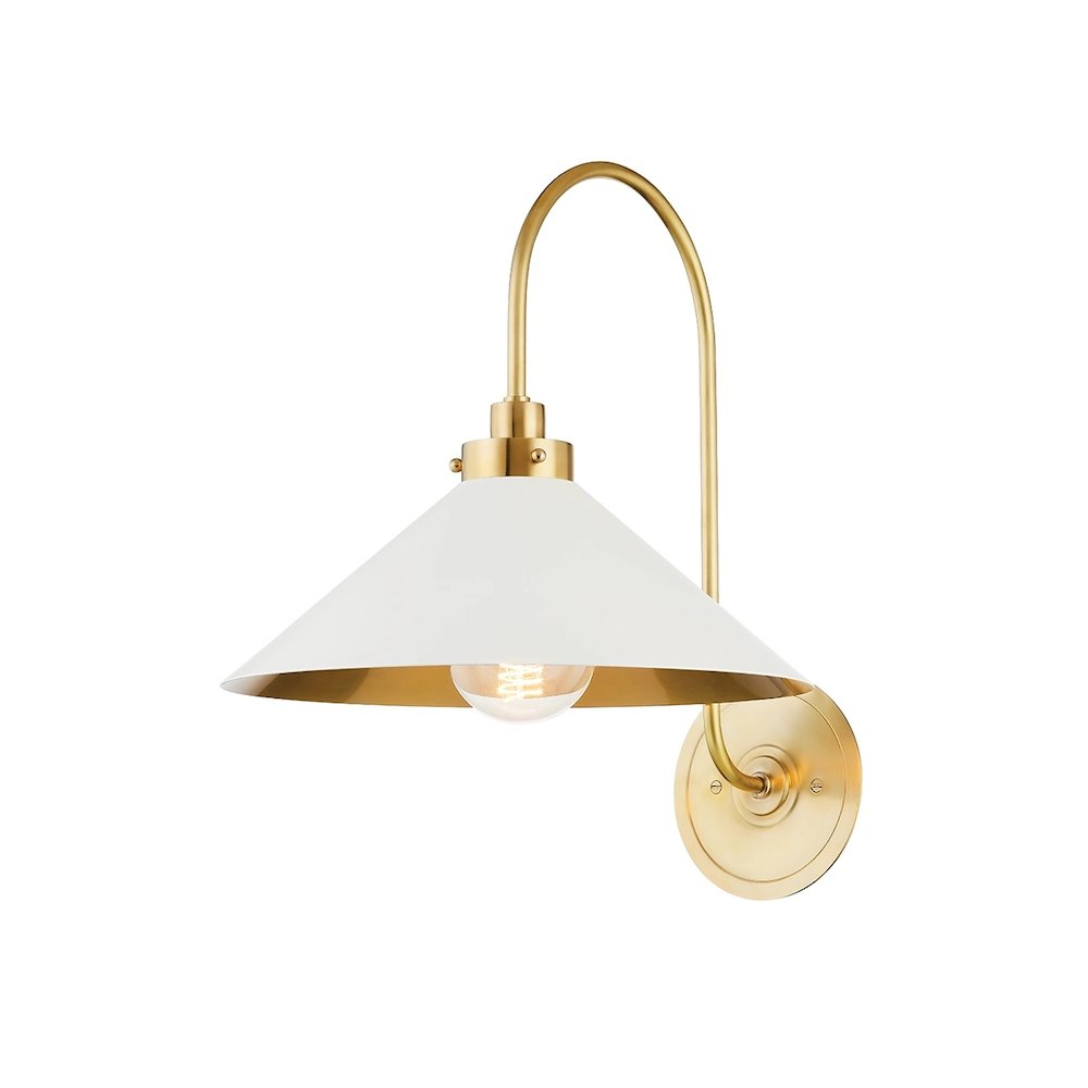 Alva Wall Sconce In Aged Brass Color. Picture 3