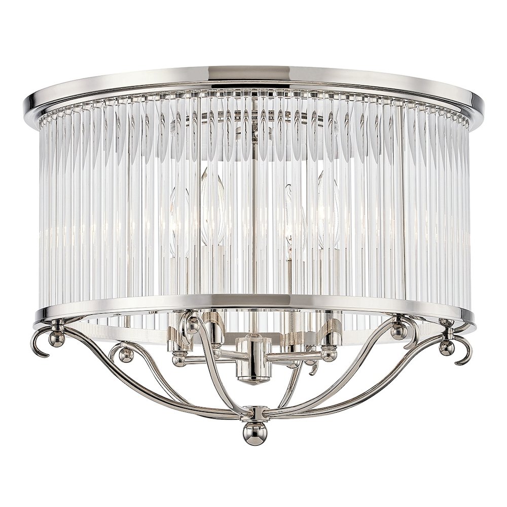 Glass No.1 Semi Flush In Polished Nickel Color. Picture 1