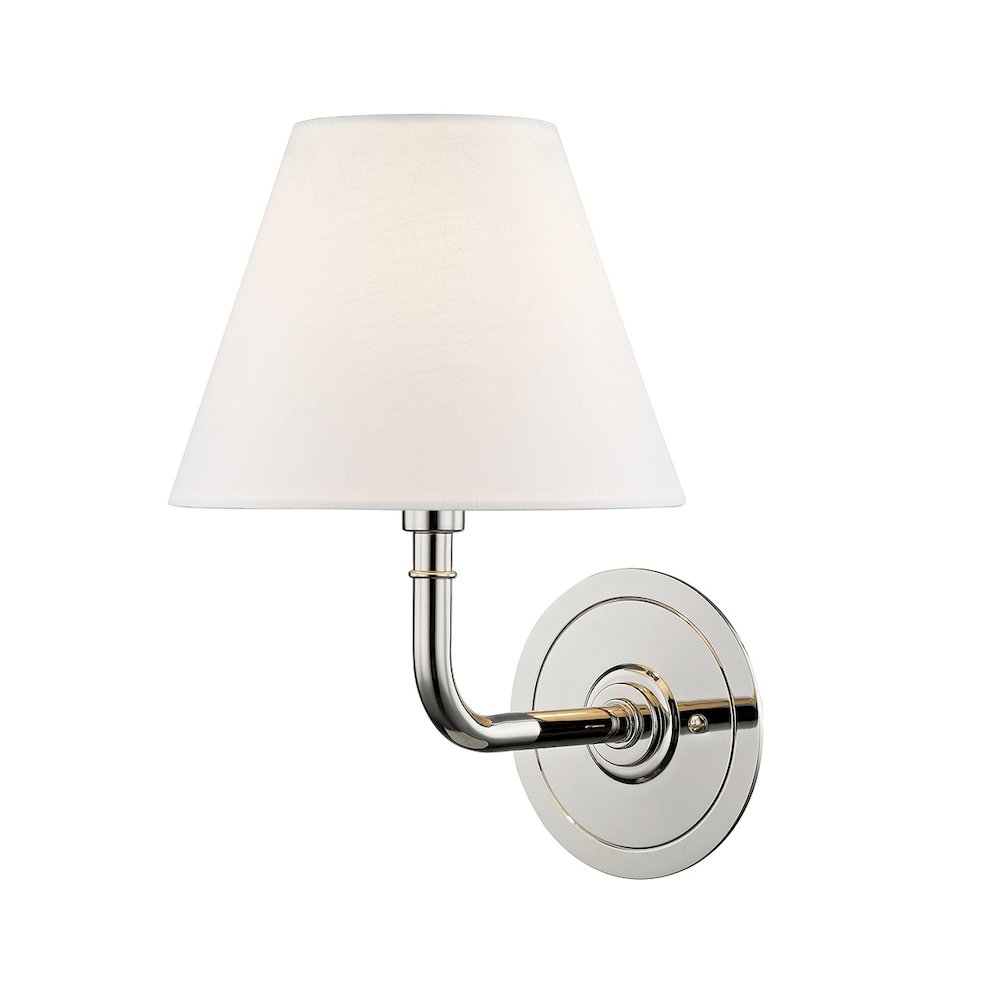 Signature No.1 Wall Sconce In Polished Nickel Color. Picture 1