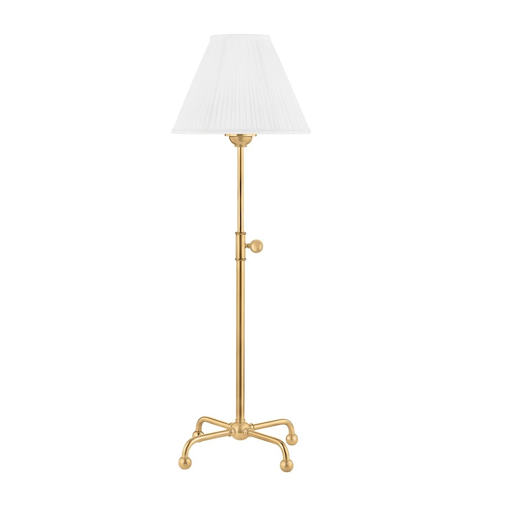 Classic No.1 Table Lamp In Aged Brass Color. Picture 1