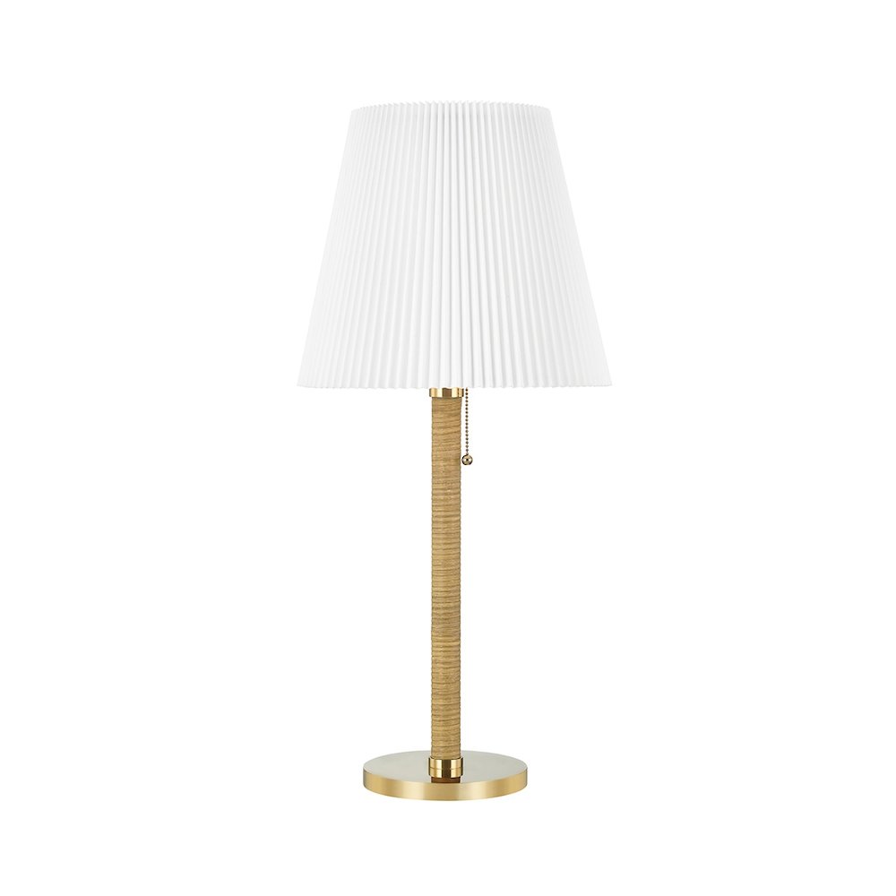 Dorset Table Lamp In Aged Brass Color. Picture 1