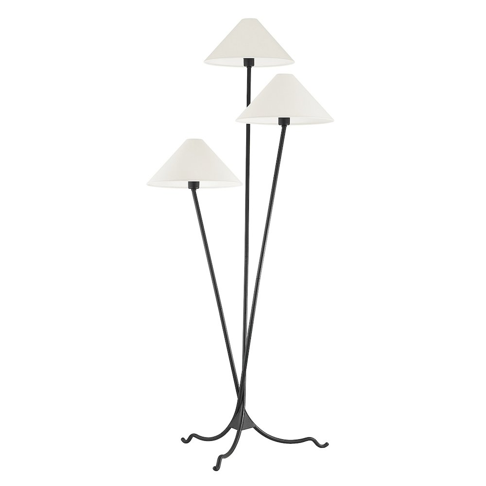 Cedar Floor Lamp In Forged Iron Color. Picture 1