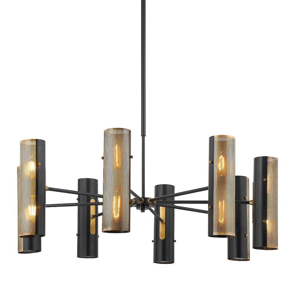 Mikka Chandelier In Patina Brass Color. Picture 1