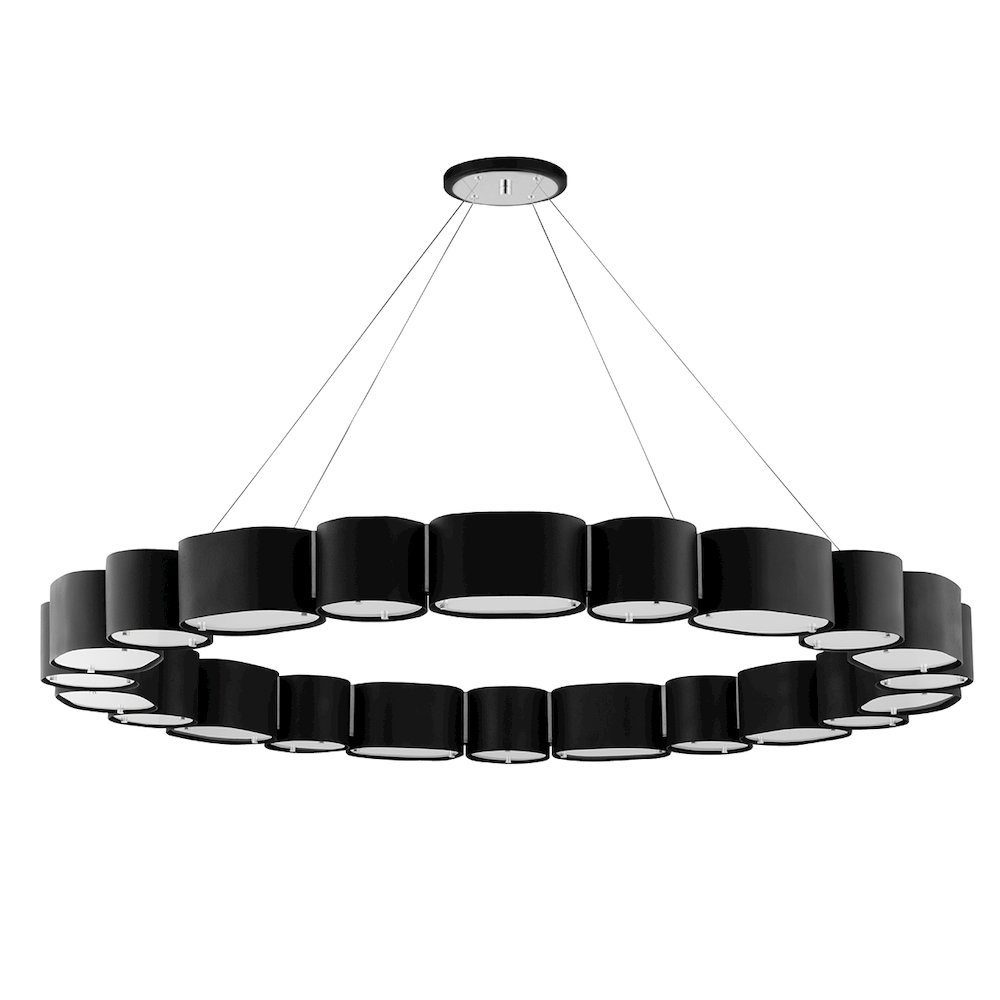 Opal Chandelier In Soft Black/Stainless Steel Color. Picture 1