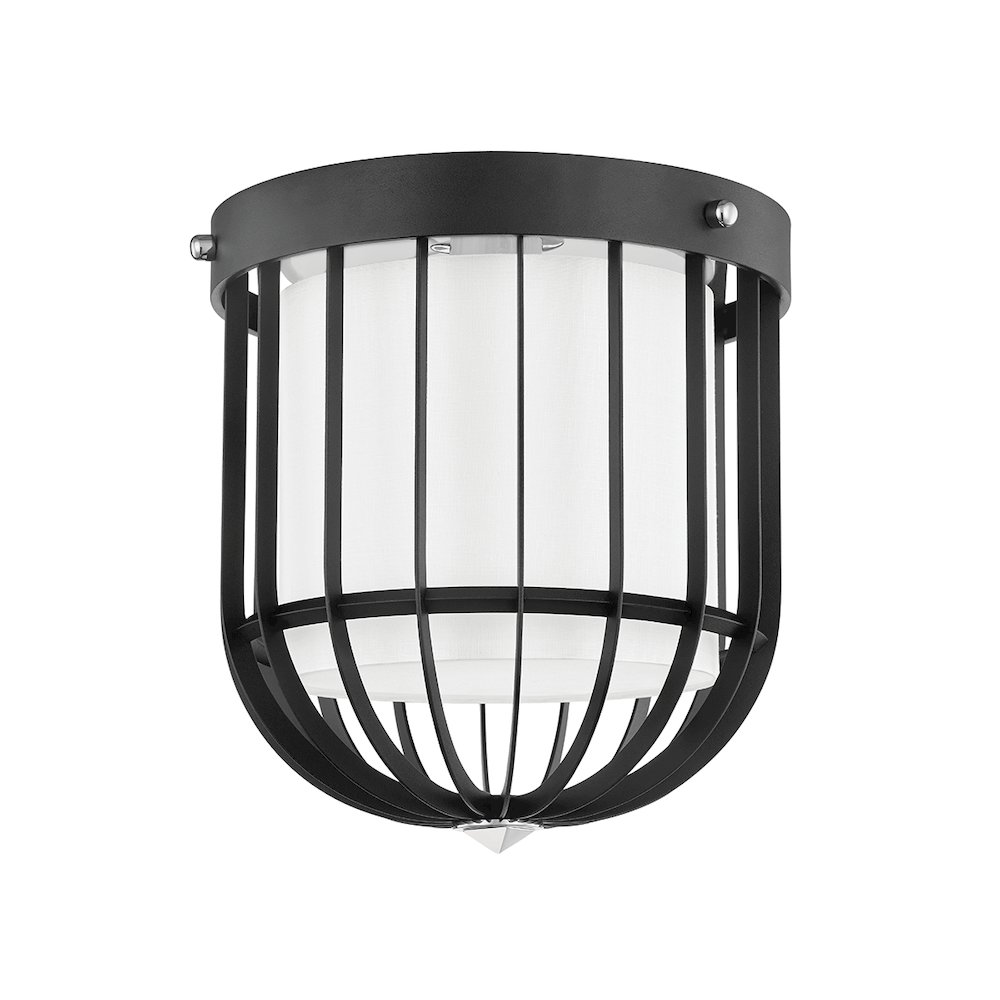 Landon Flush Mount In Polished Nickel/Black Color. Picture 1