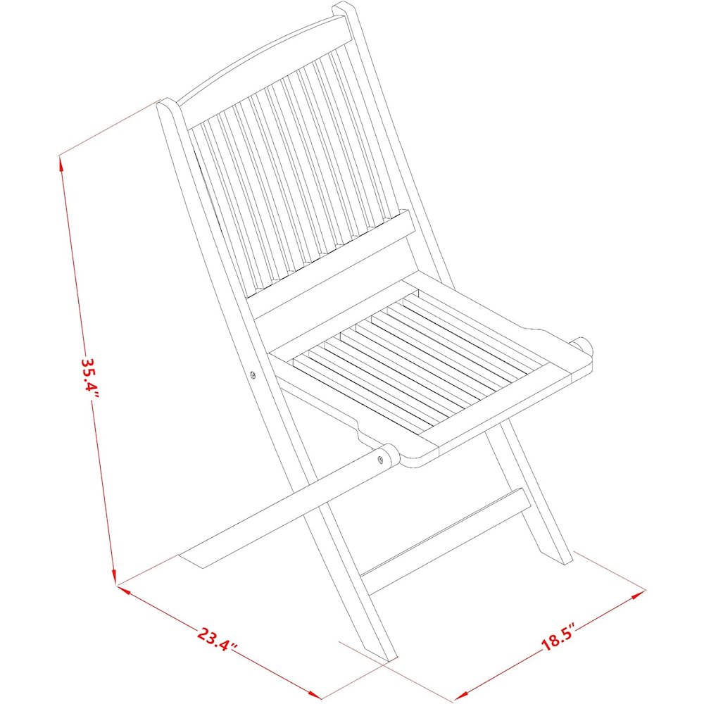 AECM5CWNA - 5 Piece Modern Garden Set - A Wonderful Modern Table with 4 Arm Less Patio Chairs- Natural Oil Finish. Picture 3