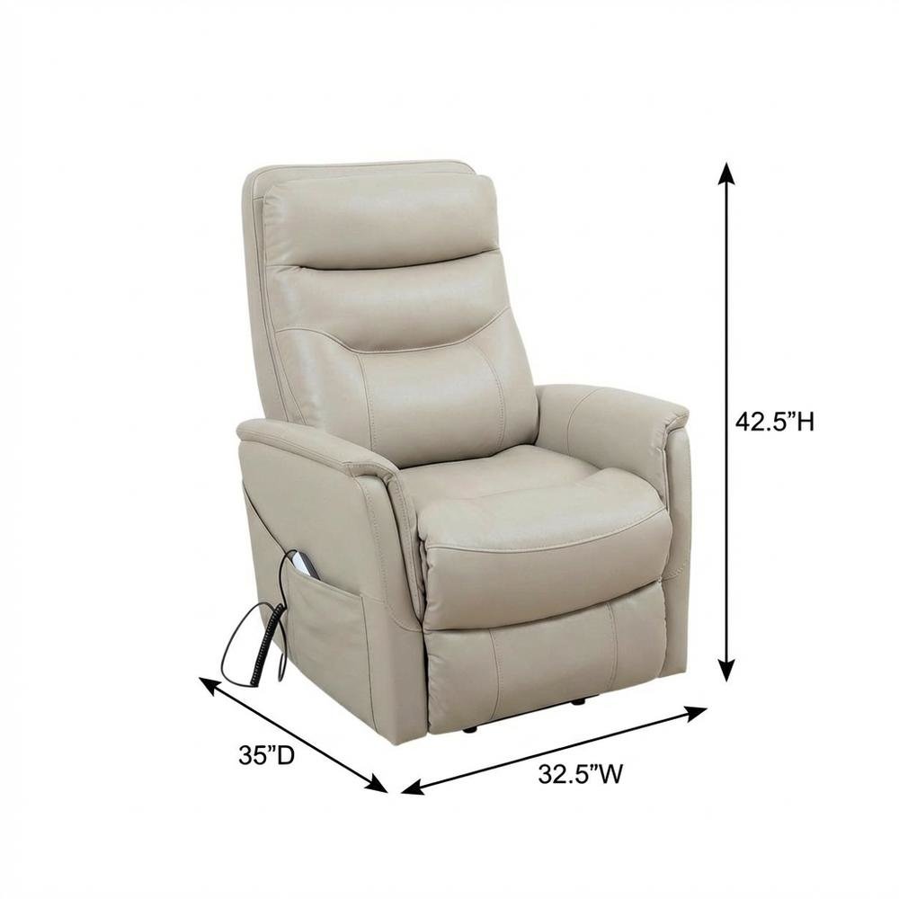 Gemini - Softy Ivory Power Lift Recliner with Articulating Headrest Two Pack. Picture 9