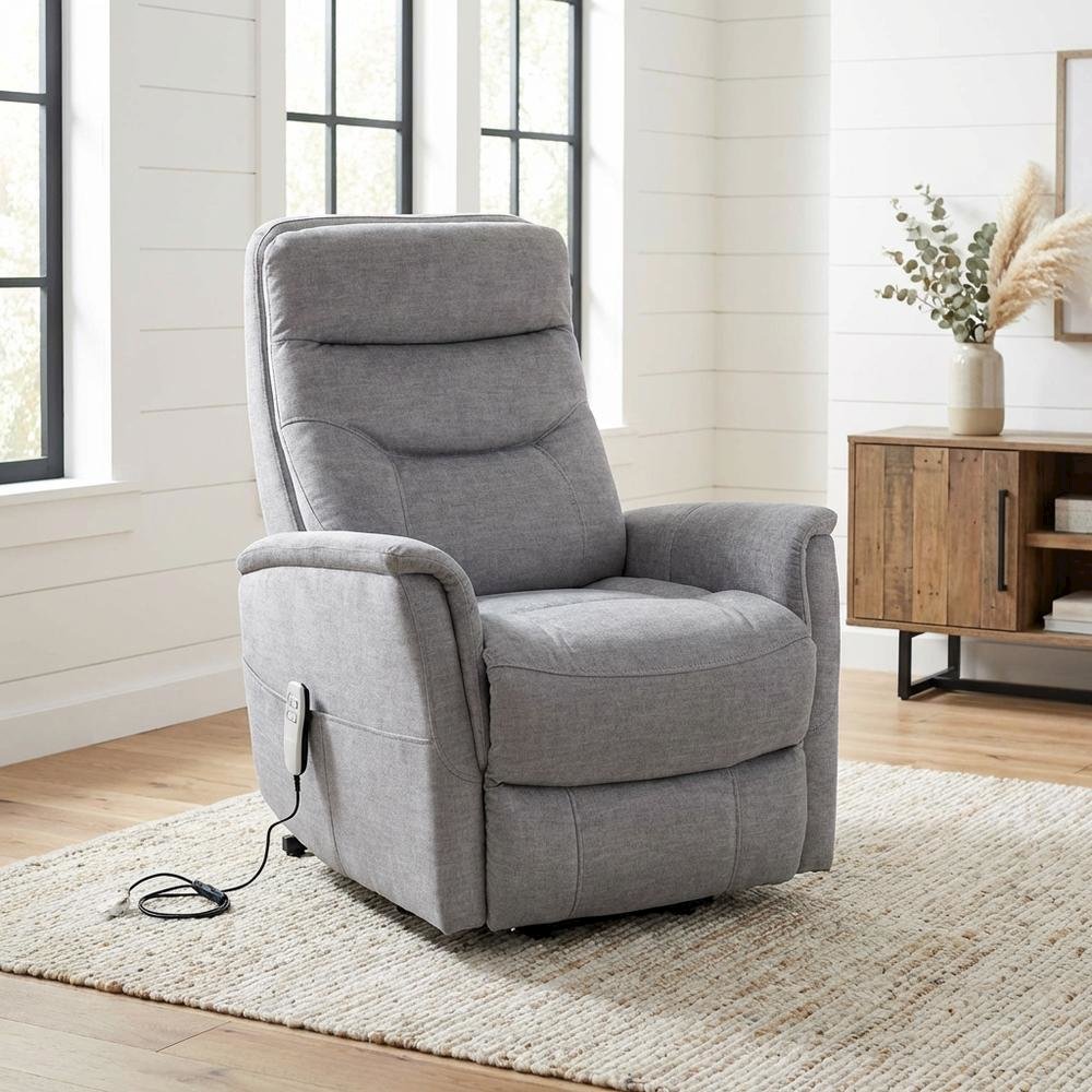 Gemini - Capri Silver Power Lift Recliner with Articulating Headrest Two Pack. Picture 2
