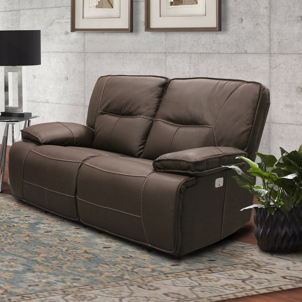 Spartacus - Chocolate Power Reclining Sofa Loveseat and Recliner. Picture 9