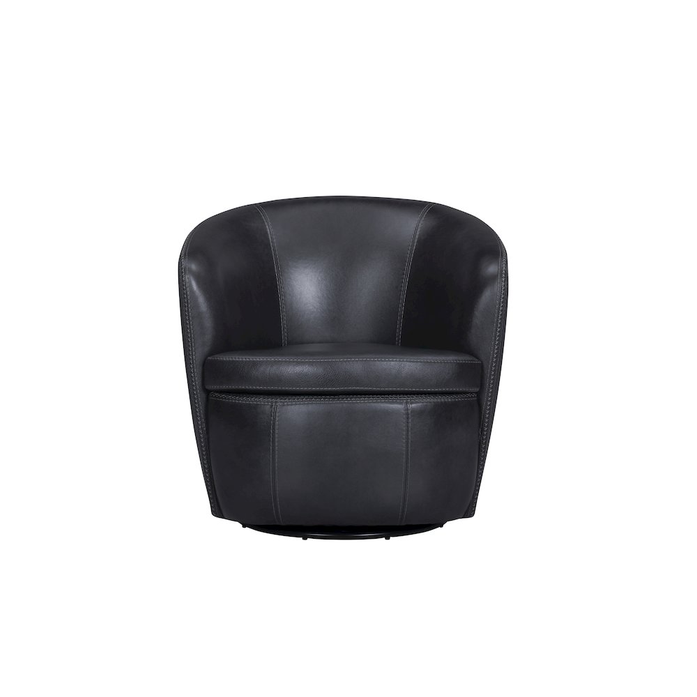 Barolo - Vintage Onyx 100% Italian Leather Swivel Club Chair. Picture 2